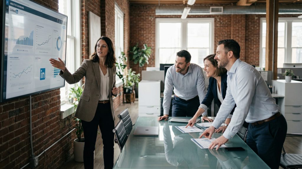 Prospection LinkedIn B2B - réunion stratégie acquisition