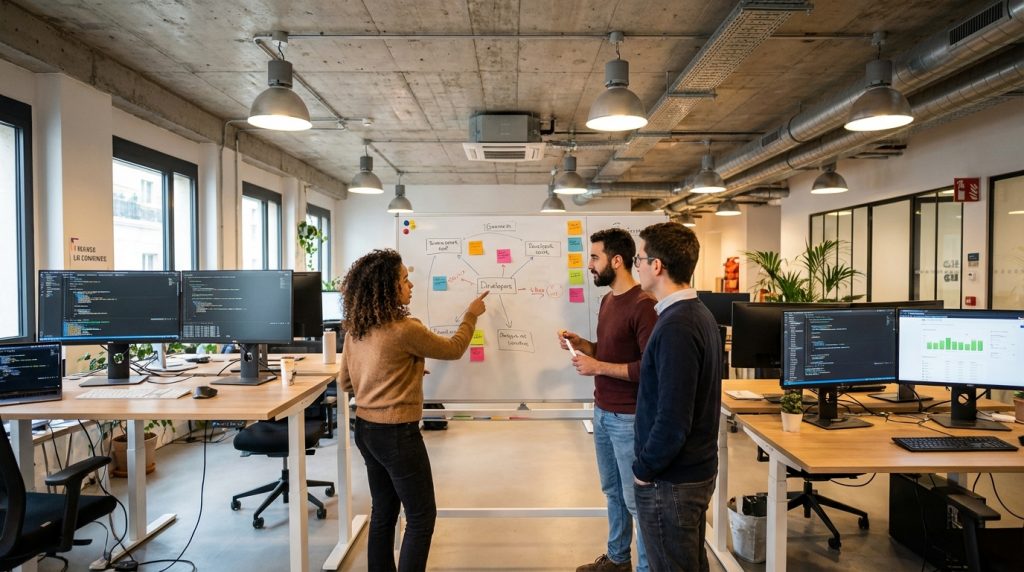 Prospection LinkedIn Tech IT - startup office